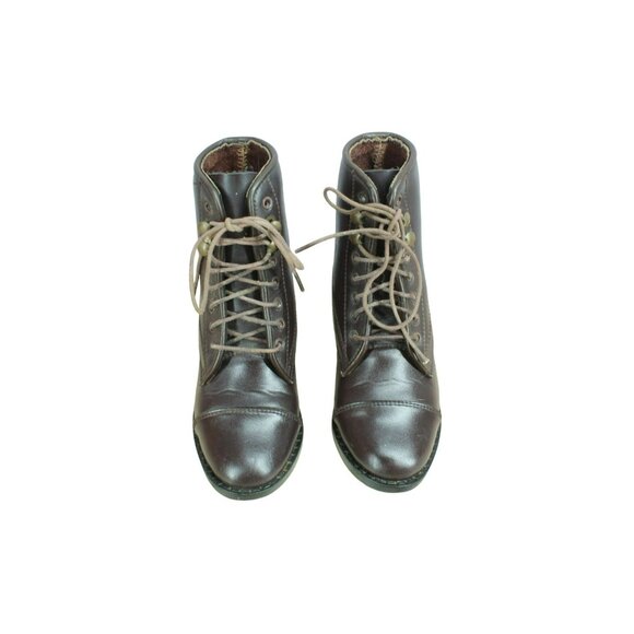 Equistar Brown Leather Lace Up Cap Toe Ankle Paddock Boots Size 12 - Picture 5 of 9